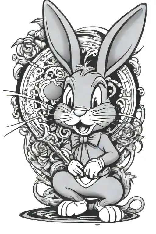 bugs bunny rabbit tattoo design idea