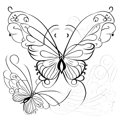 enjoy the butterflies in cursive with 3 butterflies around the text tattoo design idea