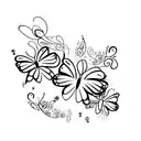enjoy the butterflies in cursive with 3 butterflies around the text tattoo design idea