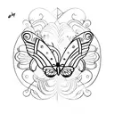 enjoy the butterflies in cursive with 3 butterflies around the text tattoo design idea