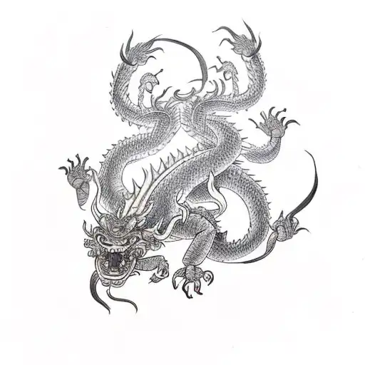 dragon like drawing of a human torso on a scorpion body on Craiyon