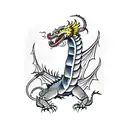 Asian dragon fights a scorpion tattoo design idea