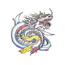 Asian dragon fights a scorpion tattoo design idea