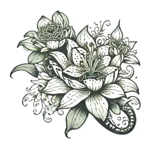 tiger lily lotus Venus fly trap   tattoo design idea