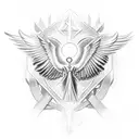 Christian Cross, Wings, Christus Animus spelled on top, light tattoo design idea