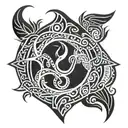 Virgo Scorpio symbol tattoo design idea