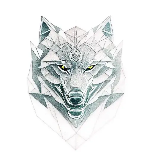 Geometric Witcher Wolf Tattoo Idea tattoo design idea