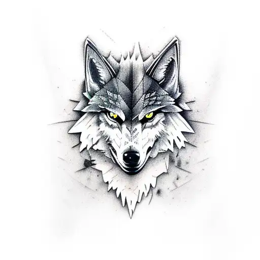 Witcher Wolf Tattoo with witcher signs tattoo design idea