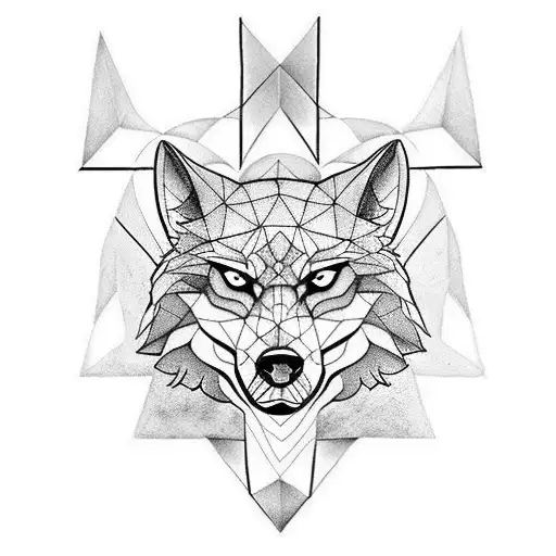 Geometric Witcher Wolf Tattoo Idea tattoo design idea