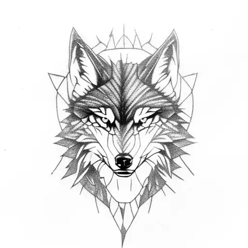 Witcher Wolf Tattoo Design With Witcher Symbols tattoo design idea