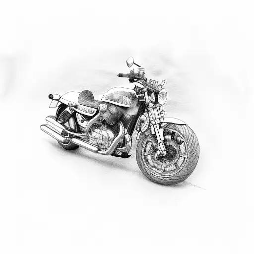 motorcycle, memorial, dad tattoo design idea