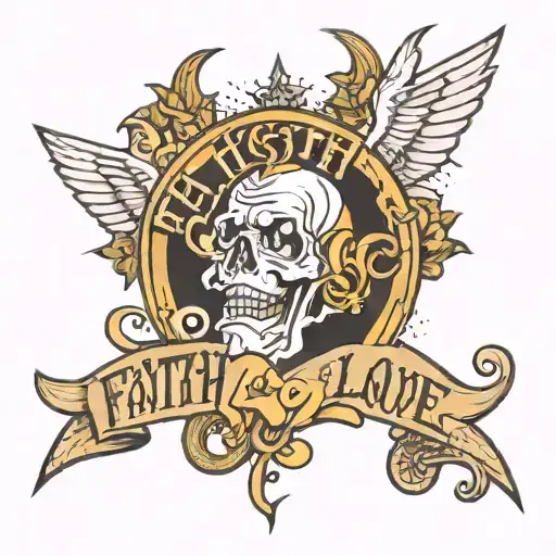 faith hope love tattoo design idea
