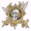 faith hope love tattoo design idea