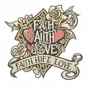 faith hope love tattoo design idea