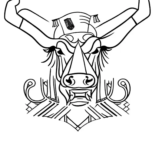 Spanish bull tattoo design idea