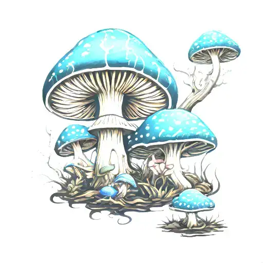 depression psilocybin mushroom tattoo design idea