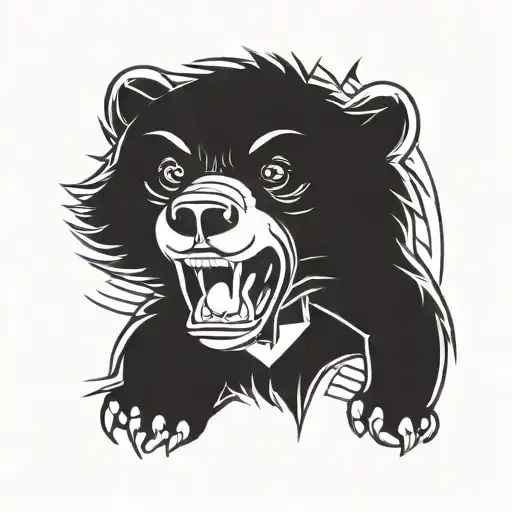 Chicago bear wearing cubs jersey  tattoo design idea