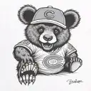 Chicago bear wearing cubs jersey  tattoo design idea