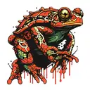 tree frog sitting on a sea turtle tattoo design idea