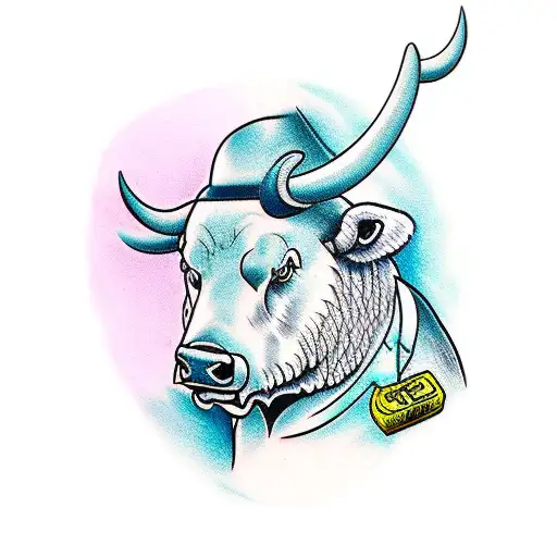 bull vs bears tattoo design idea