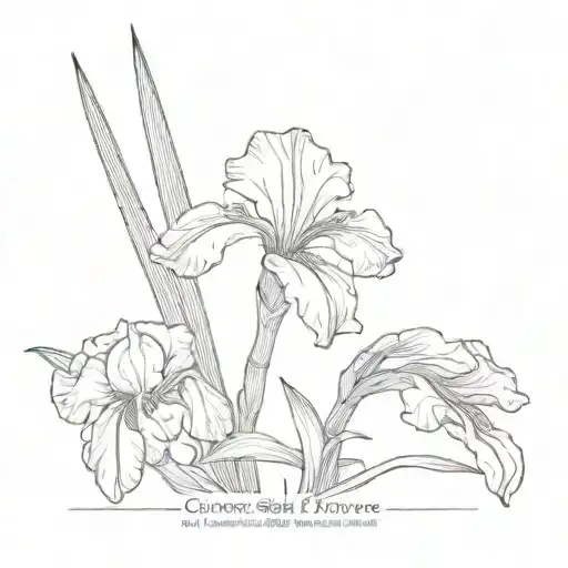 A wrap-around Iris flower on my forearm that has a hidden semicolon and says “choose self-care, not self-destruction” tattoo design idea