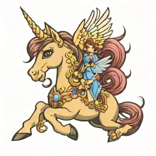 pegasus disney princess tattoo design idea
