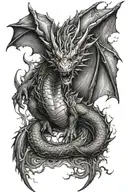 dragon and lightning tattoo design idea