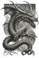 dragon and lightning tattoo design idea