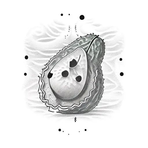 wise avocado character in bathtub tattoo design idea