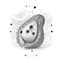 wise avocado character in bathtub tattoo design idea