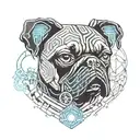 Pug oxygen mask on face tattoo design idea