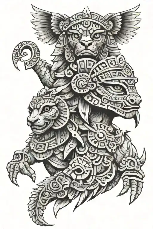 Aztec gods in their animal form  tattoo design idea