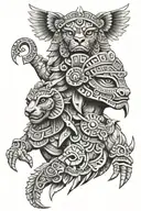 Aztec gods in their animal form  tattoo design idea