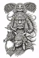 Aztec gods in their animal form  tattoo design idea