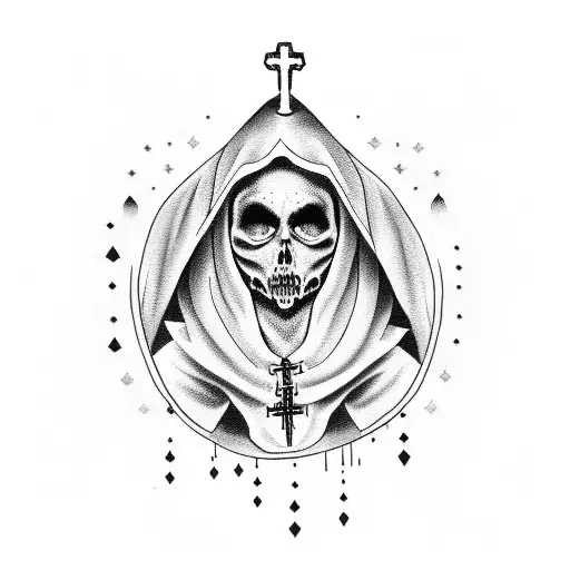 undead nun tattoo design idea