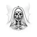 undead nun tattoo design idea