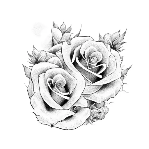 turbo with roses tattoo design idea