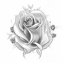 turbo with roses tattoo design idea