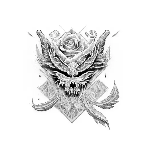 espada e rosa tattoo design idea