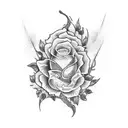 espada e rosa tattoo design idea