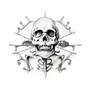 skeleton last supper tattoo design idea