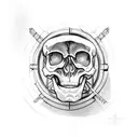 skeleton last supper tattoo design idea