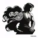 Create a tattoo featuring Elika from Prince of Persia 2008 in a blackwork style tattoo design idea