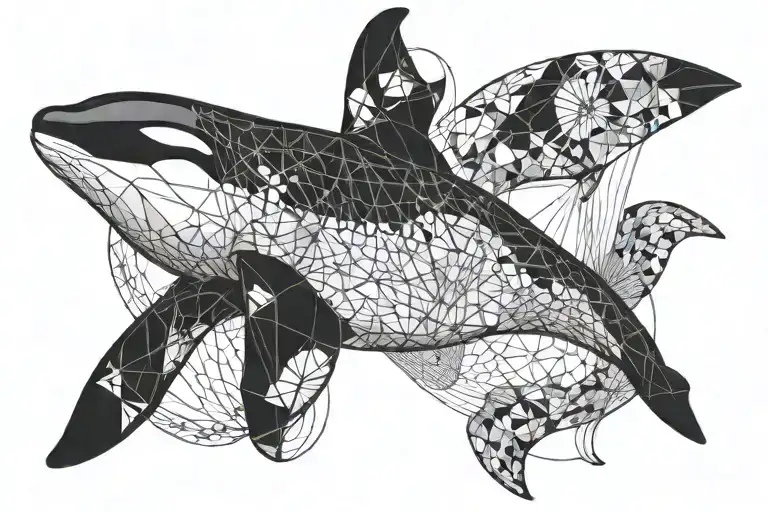 an orca under x ray tattoo design idea