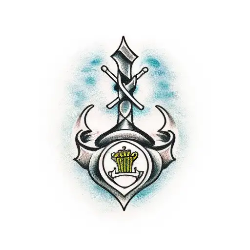 A traditional Claddagh symbol with the word 'Teaghlach' incorporated tattoo design idea