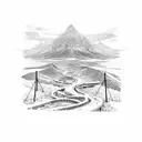 two paths trail tattoo design idea