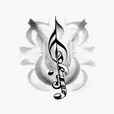 musical notes with shading and negative effects tattoo design idea