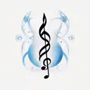 musical notes with shading and negative effects tattoo design idea