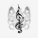 musical notes with shading and negative effects tattoo design idea