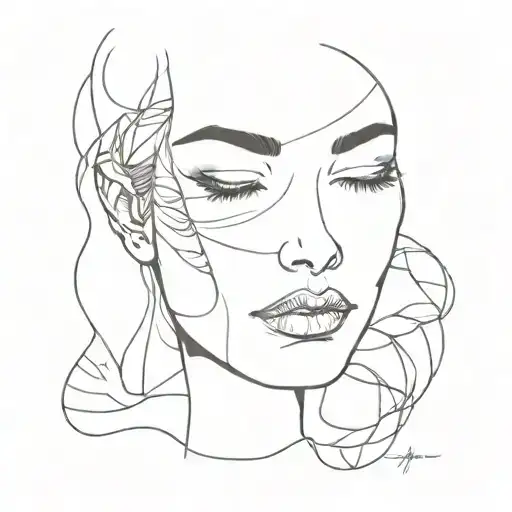 Beautiful Woman's face but half of is the inside of an orange split right down the middle.  tattoo design idea